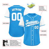Custom Blue White Raglan Sleeves Personalized Authentic Baseball Jersey BSBJ01-D020200-2